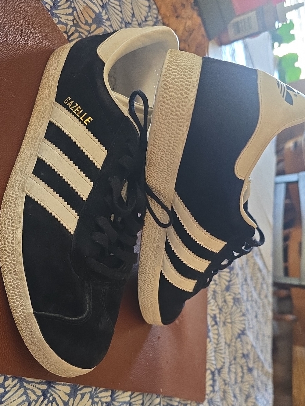 Adidas Gazelle Black and White Suede Sneakers